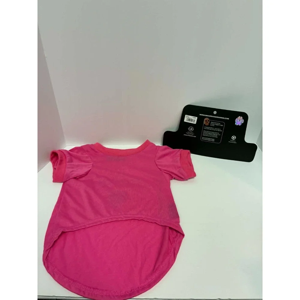 Snoop Doggie Doggs Pink Pet T Shirt Large SD Logo Dog Tee Cute Graphic Shirt
